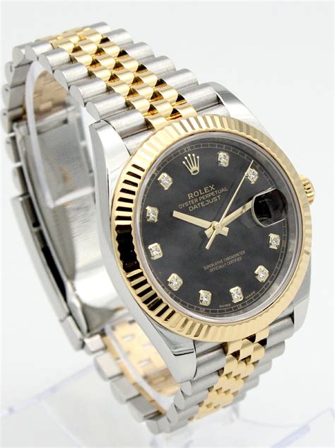 mens rolex datejust black diamond dial|rolex datejust 41 reference 126300.